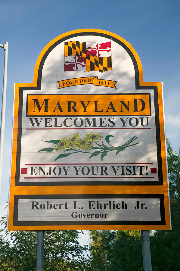 State Of Maryland Welcomes You Sign Photograph by Panoramic Images ...