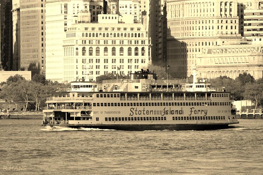 STATEN ISLAND FERRY in SEPIA Photograph by Rob Hans