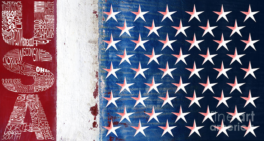 States Stars and Stripes 1 Mixed Media by Wendy Wilton