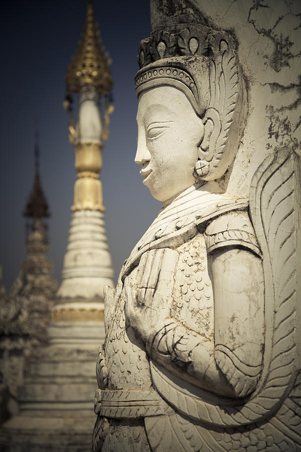 Statue at Pagoda  Photograph by Maria Heyens