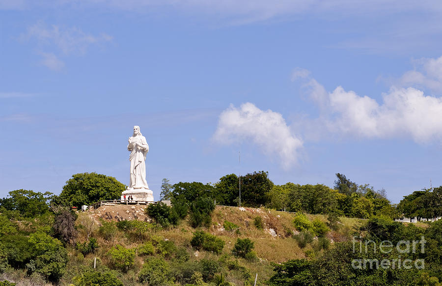 Statue Of Christ, Cuba Photograph by Bill Bachmann