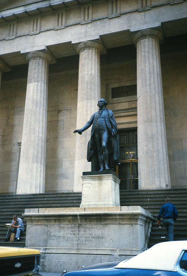 Statue of George Washington outside New York City Hall in 1984 Photograph by Gordon James
