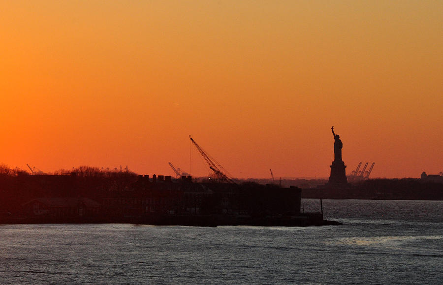 Statue of Liberty at Sunset Photograph by Diane Lent