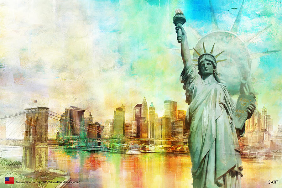 Statue of Liberty Painting by Catf