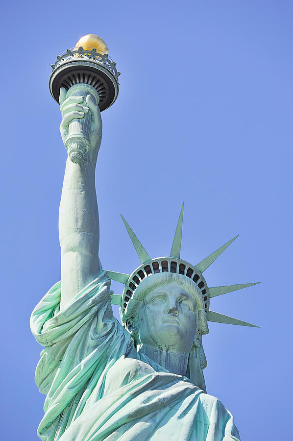 Statue of Liberty closeup  in New York City Manhattan Photograph by Songquan Deng