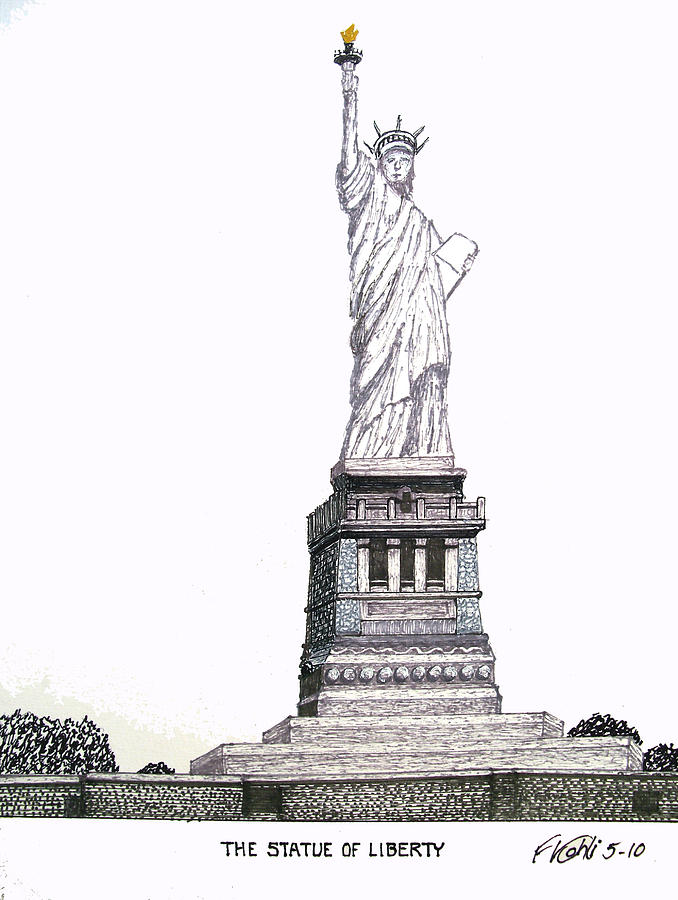 sketch of statue of liberty