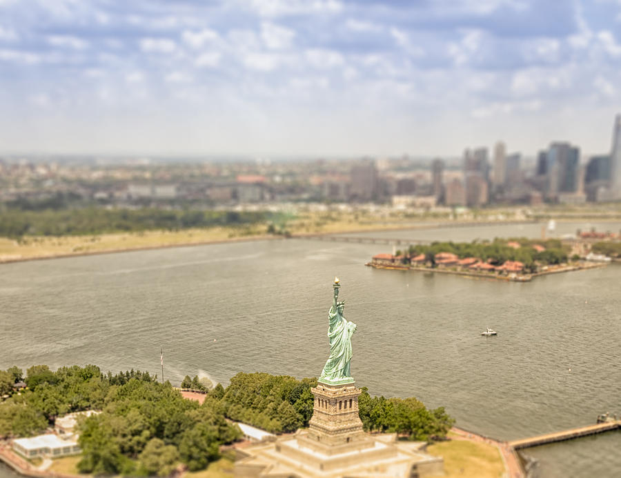 Statue Of Liberty From An Helicopter Photograph by Franckreporter