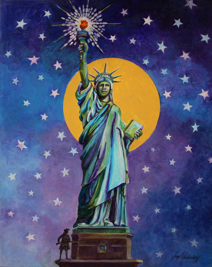 Statue Of Liberty Painting by Jan Mecklenburg