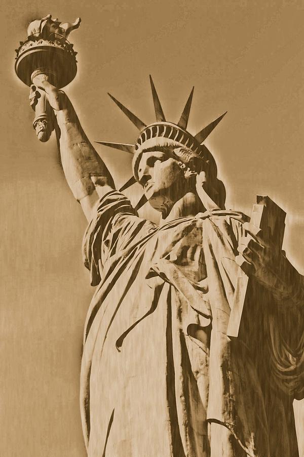 Statue of Liberty - Lithograph 01 Photograph by Pamela Critchlow