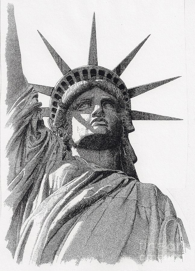 Statue of Liberty New York City. Drawing by C V Fine Art America