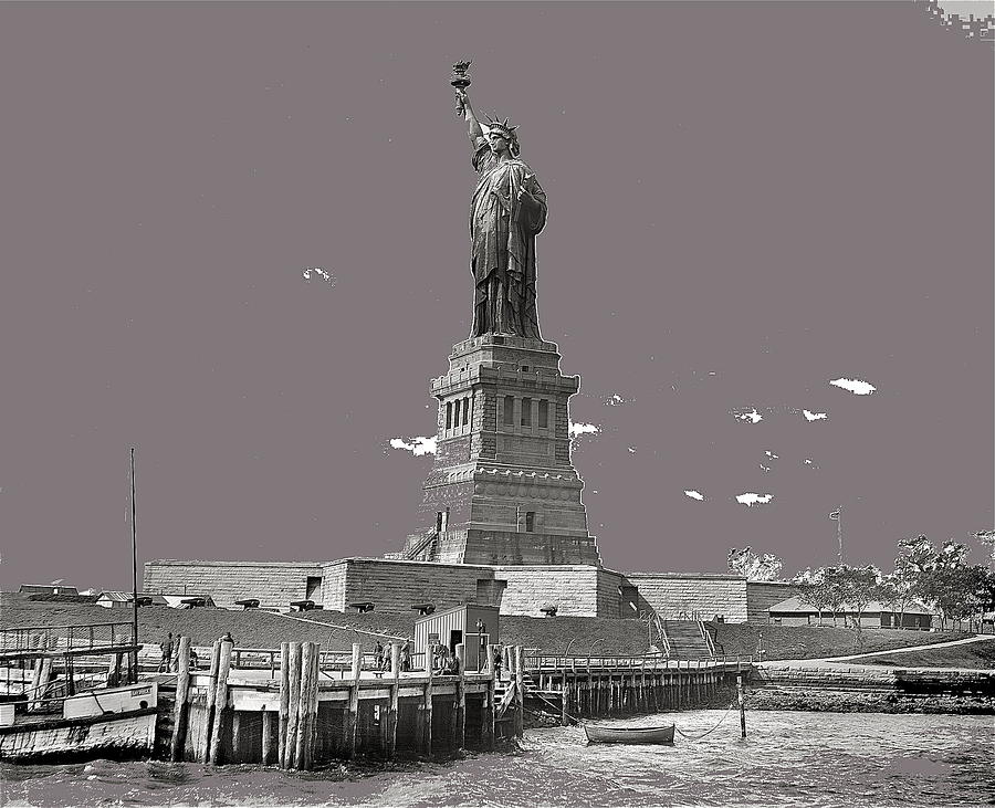 Statue of Liberty New York Harbor Detroit Publishing Company c. 1905-2014 Photograph by David Lee Guss