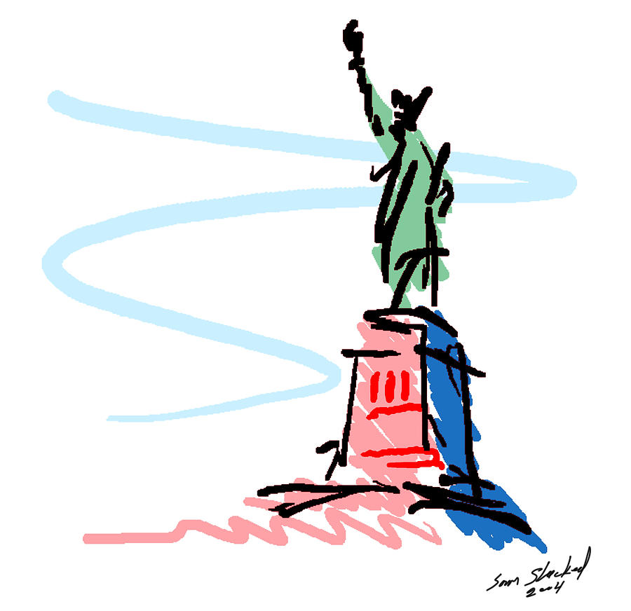 Statue of Liberty Digital Art by Sam Shacked