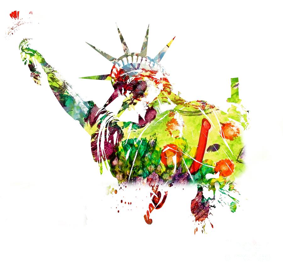 Statue of Liberty - Watercolor Painting by Doc Braham