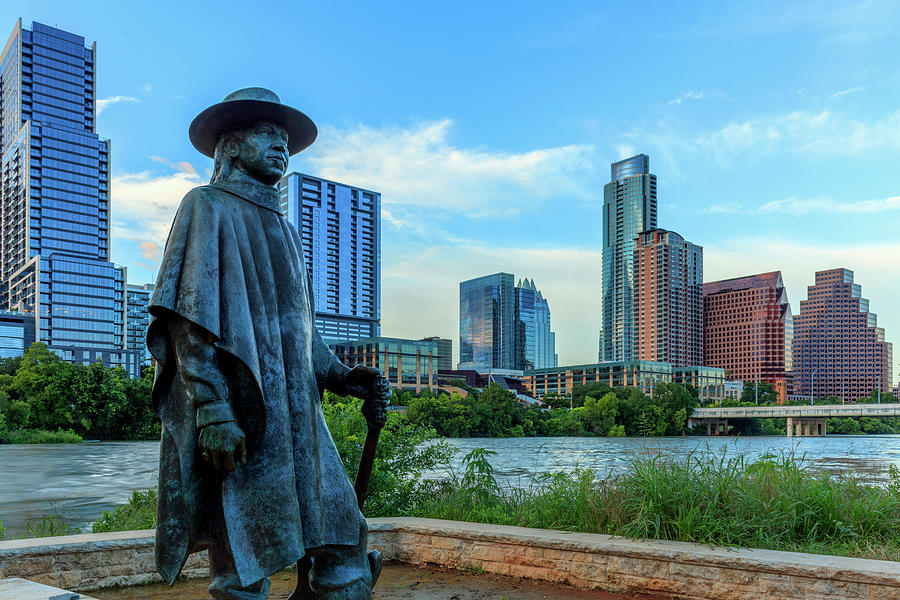 Statue Of Stevie Ray Vaughan Photograph by Panoramic Images