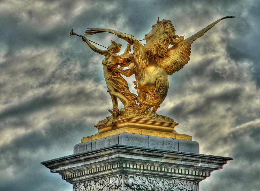 Statue on Pont Alexandre III Photograph by Michael Kirk