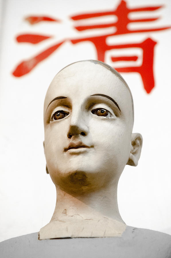 Portland Photograph - Statue with chinese character by Craig Perry-Ollila