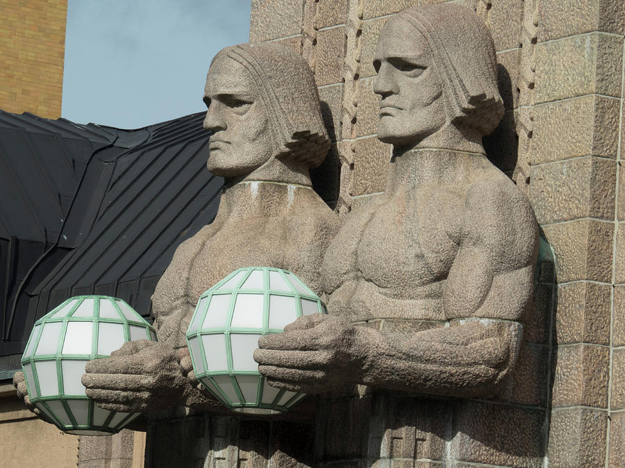 Statues At Helsinki Central Railway Photograph by Panoramic Images