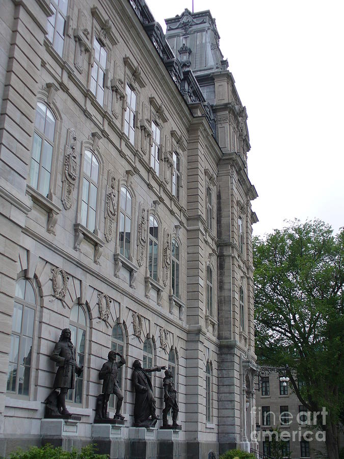Statues on the East Tower of Quebec Parliament Building Photograph by Lingfai Leung
