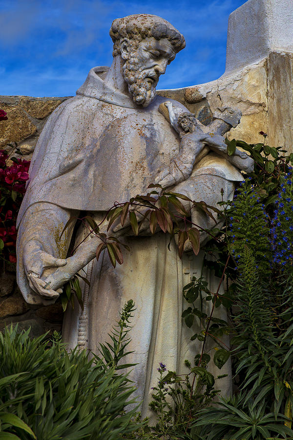 Garden Photograph - Stature of Father Junepero Serra  by Garry Gay