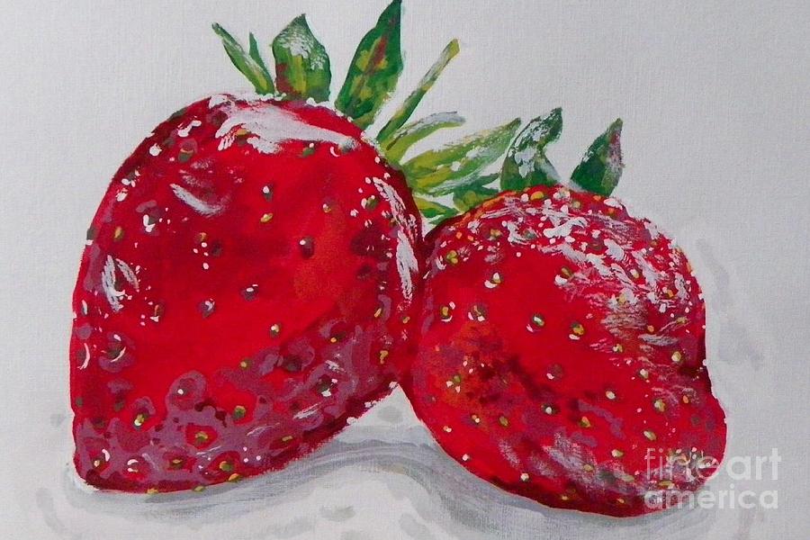 Stawberries Painting by Marisela Mungia