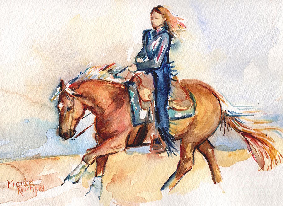 Palomino Horse Stay Gold Painting by Maria Reichert