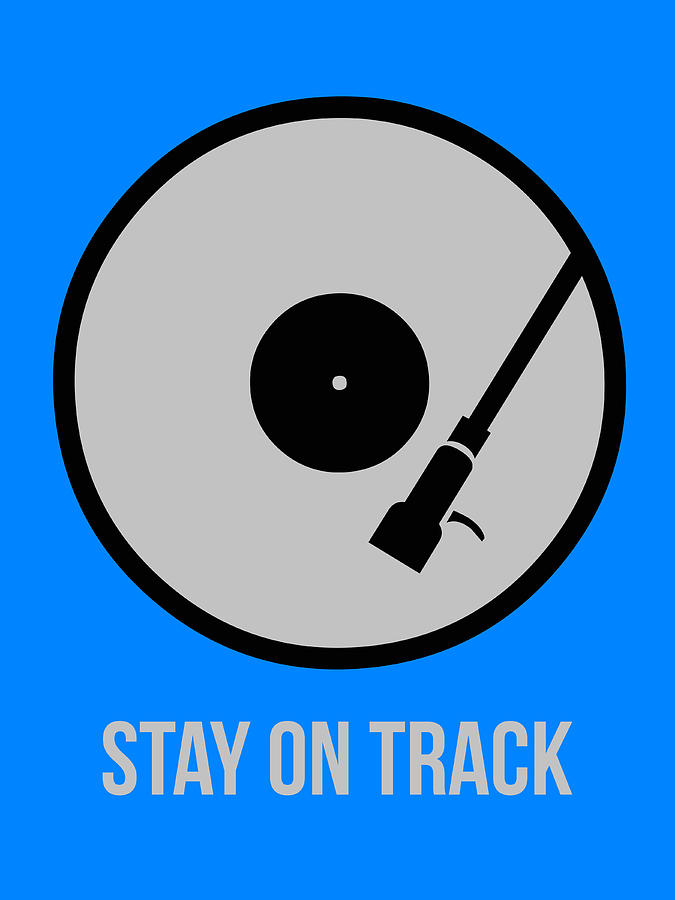 Music Digital Art - Stay On Track Circle Poster 1 by Naxart Studio