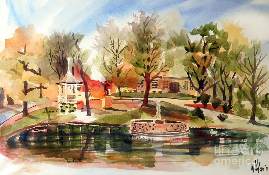 Duck Painting - Ste. Marie du Lac with Gazebo and Pond II by Kip DeVore