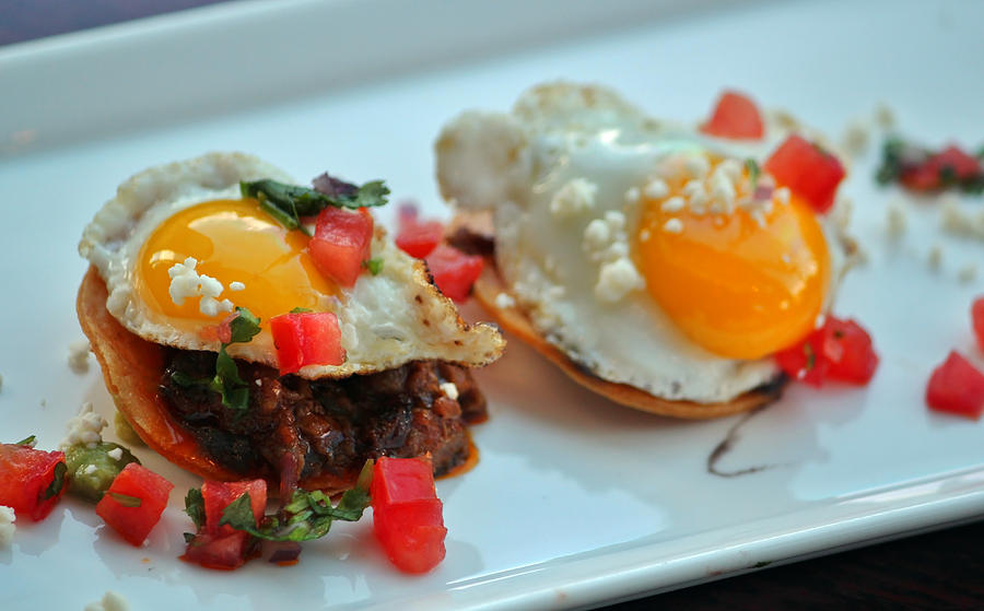 Steak and Eggs Tostadas  Photograph by William Rockwell