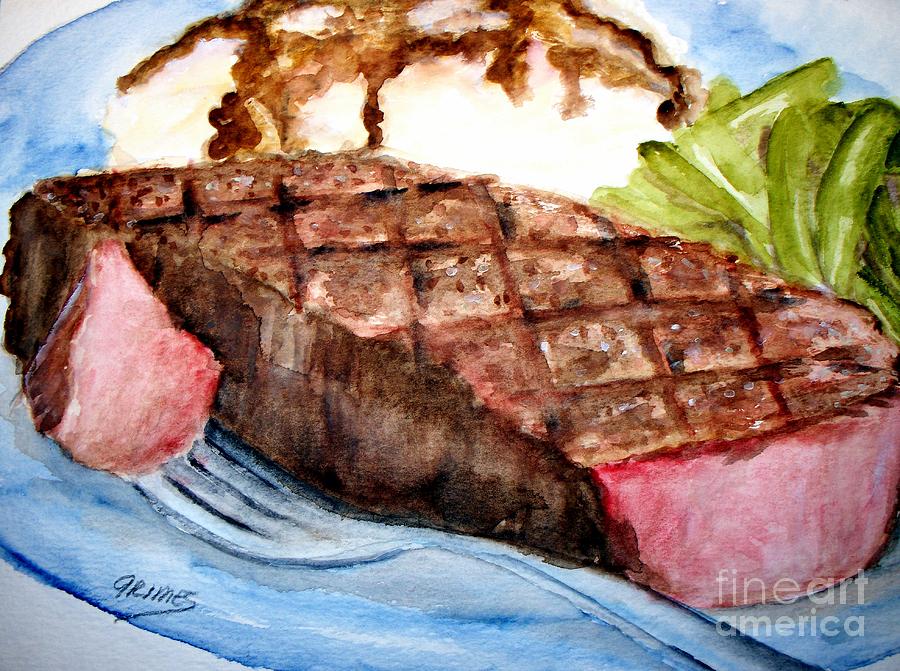 Steak Anyone Painting by Carol Grimes