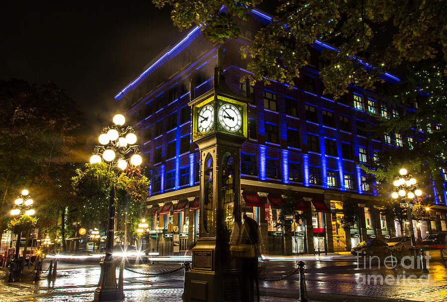 Steam Clock Blue Photograph by John Daly