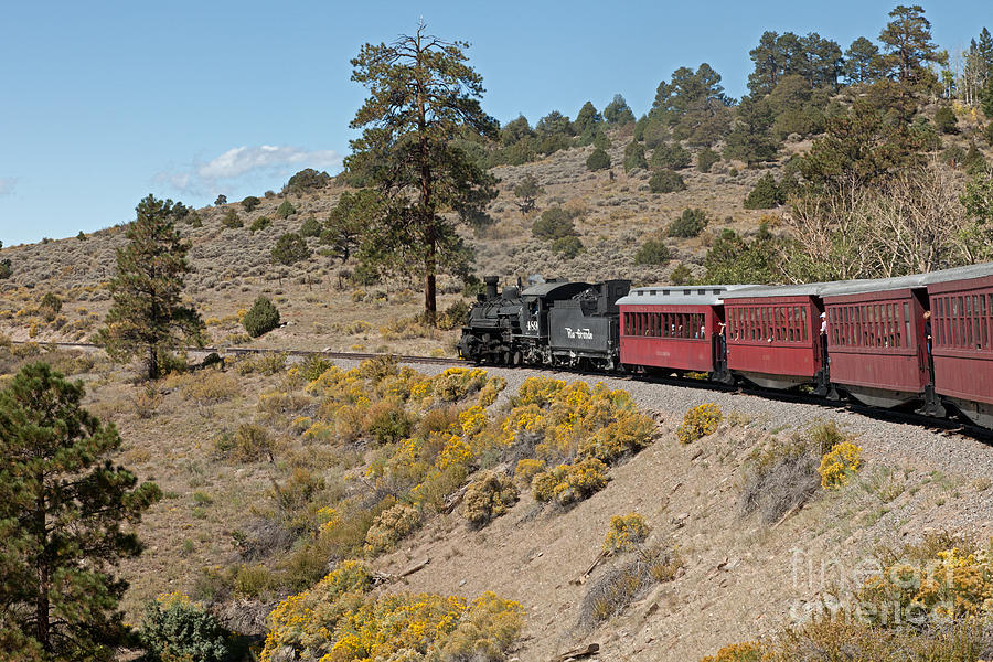 Steam Engine 489 at Whiplash Curve on the Cumbres and Toltec Scenic Railroad Photograph by Fred Stearns