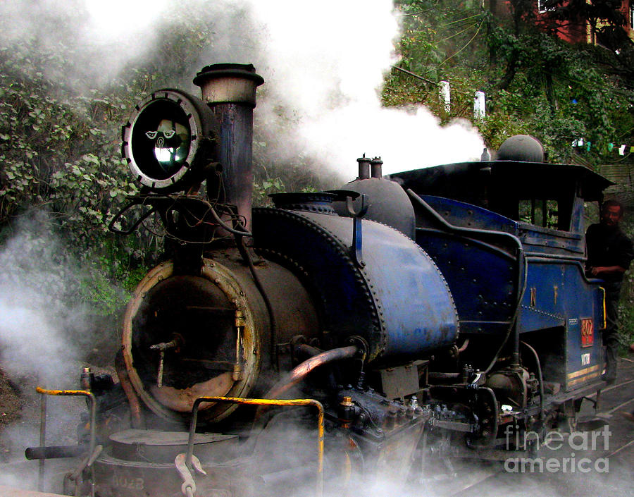 Vintage Photograph - Steam Engine Color by Prajakta p by Prajakta P