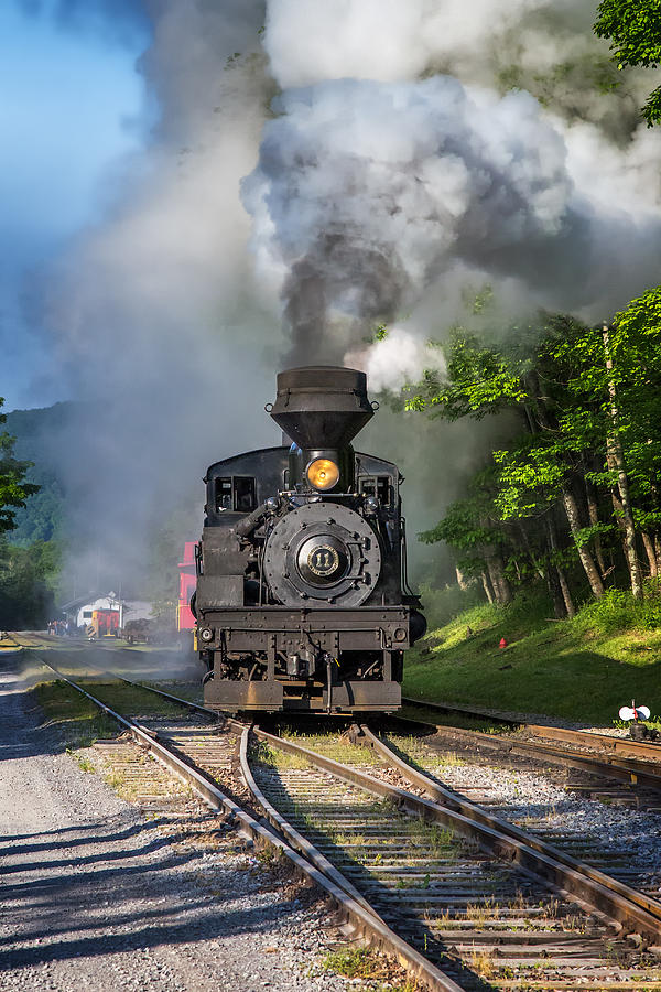 Train Photograph - Steam Engine rolling smoke by Mary Almond