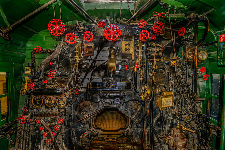 Vintage Photograph - Steam Locamotive Controls by Paul Freidlund