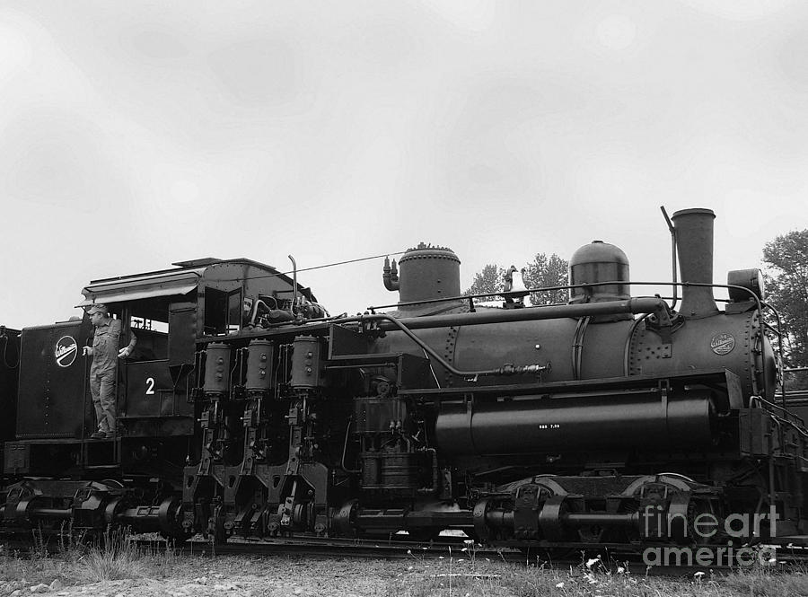 Steam Locomotive in Black and White Photograph by Charles Robinson