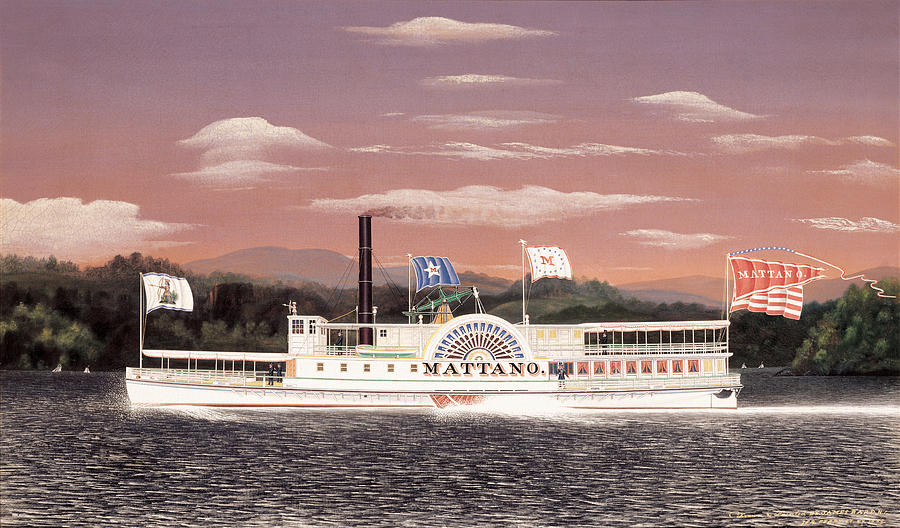 Steam Paddle Wheeler Mattano Painting by James Bard