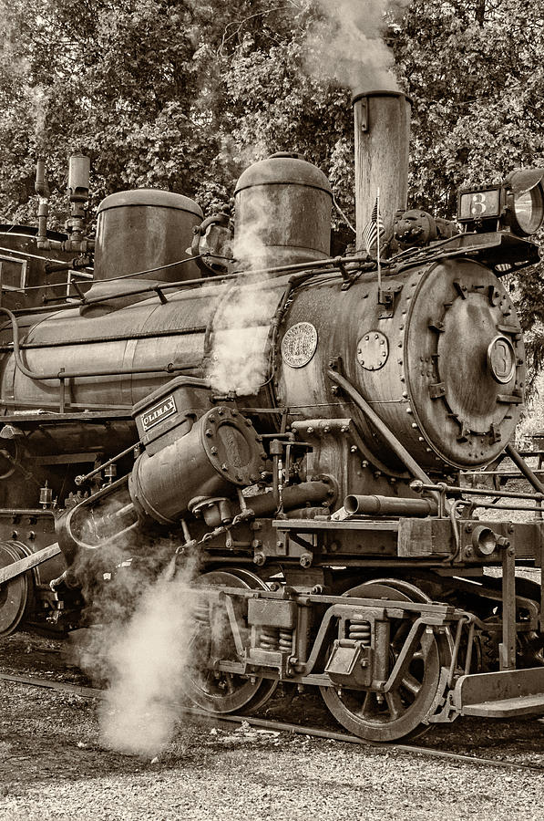 Transportation Photograph - Steam Power sepia by Steve Harrington