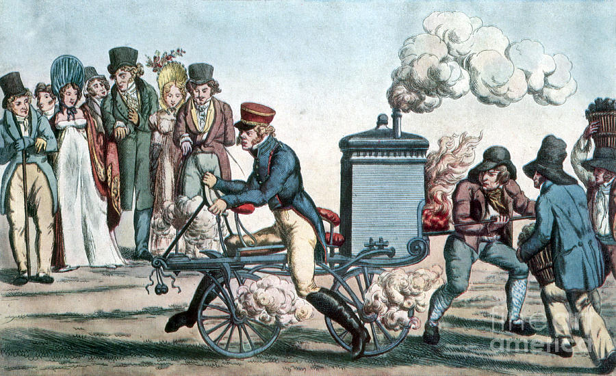 Steam Powered Motorcycle Velocipede 1818 Photograph by Science Source