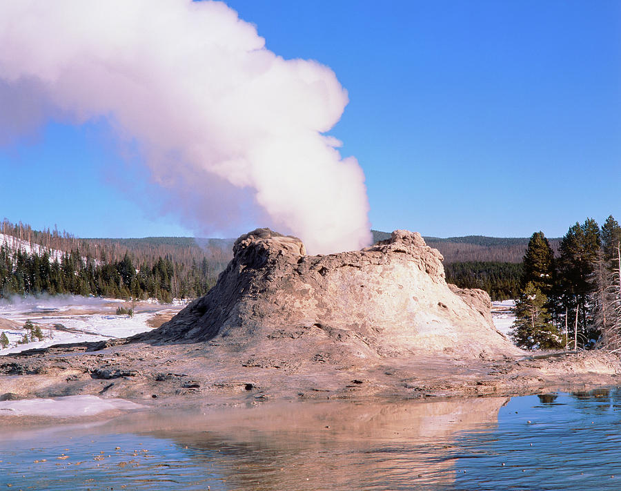 Steam Rising From Castle Geyser Photograph by Simon Fraser/science Photo Library