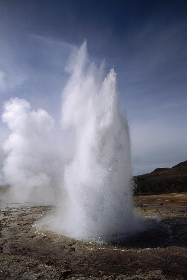 Steam Spews From Erupting Geysers Photograph by Tui De Roy