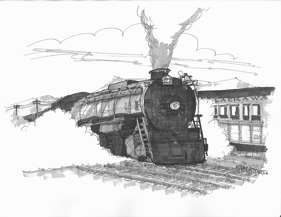 Steam Town Scranton Locomotive Drawing by Richard Wambach