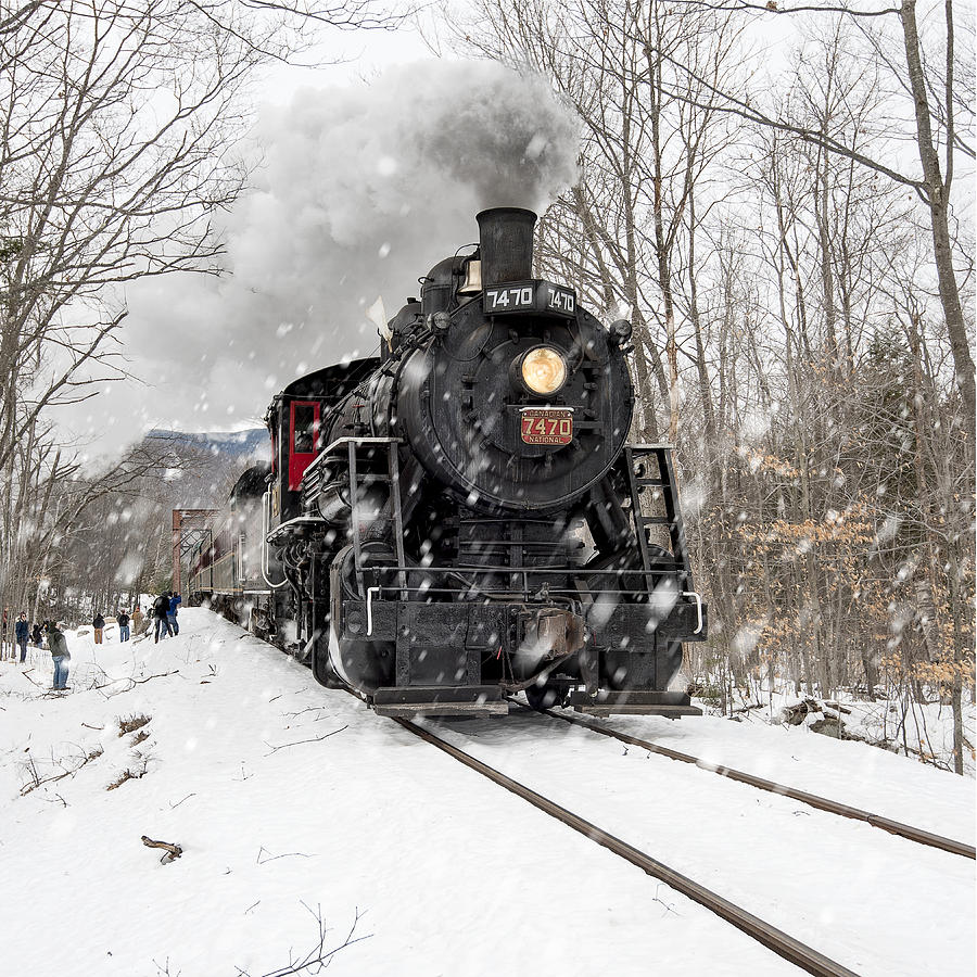 Train Photograph - Steam Train in the Snow by Gordon Ripley