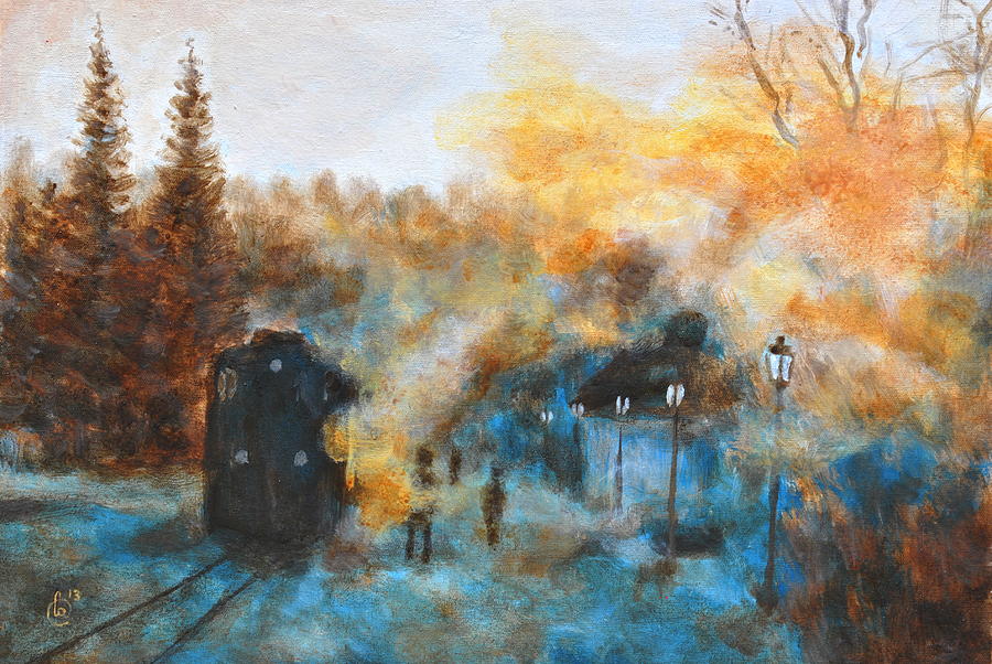 Steam train Painting by Martin Capek