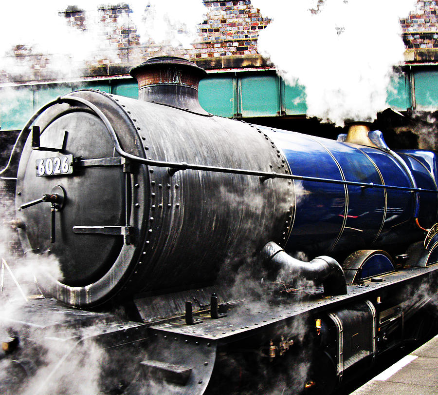 Steam train under the railway bridge Photograph by Tom Conway