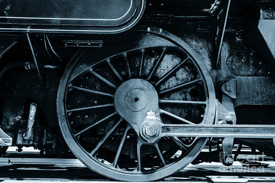Steam train wheels. Photograph by Peter Noyce