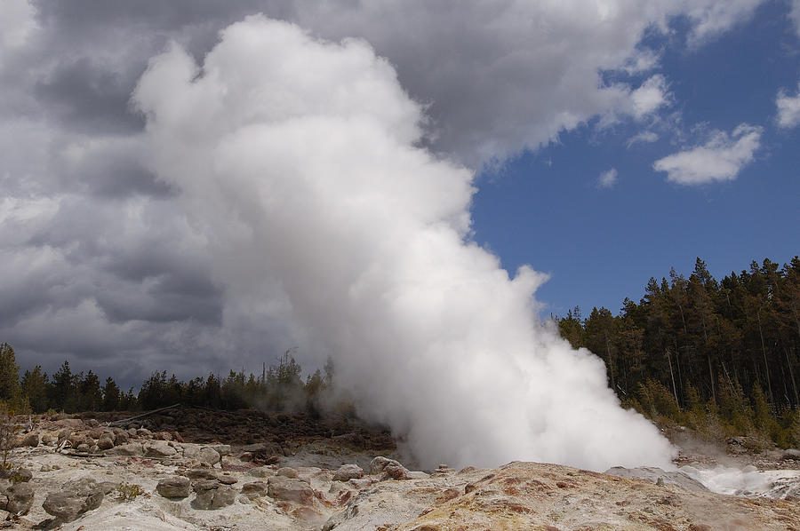 Steamboat Geyser Yellowstone Np Photograph by Pete Oxford