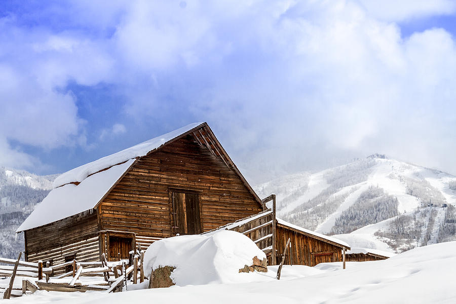 Winter Photograph - Steamboat Springs Barn and Ski Area by Teri Virbickis