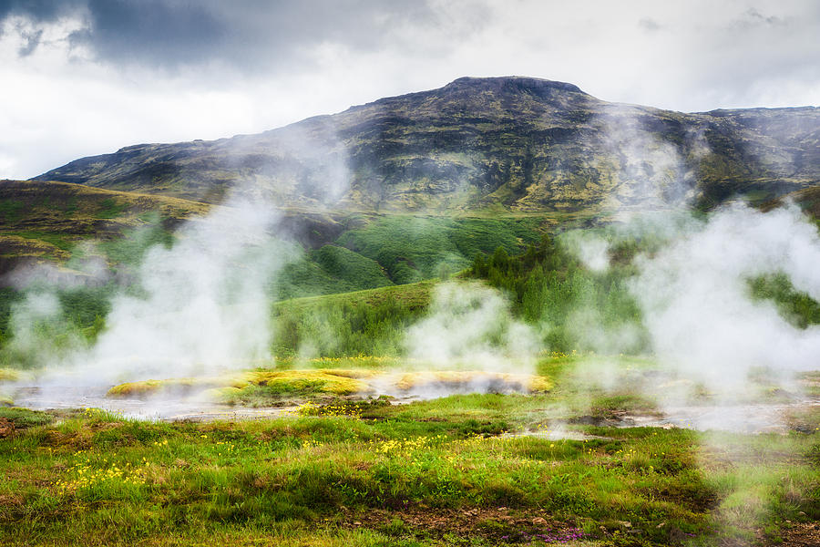 Steaming geysers and hot springs in Iceland Photograph by Matthias Hauser