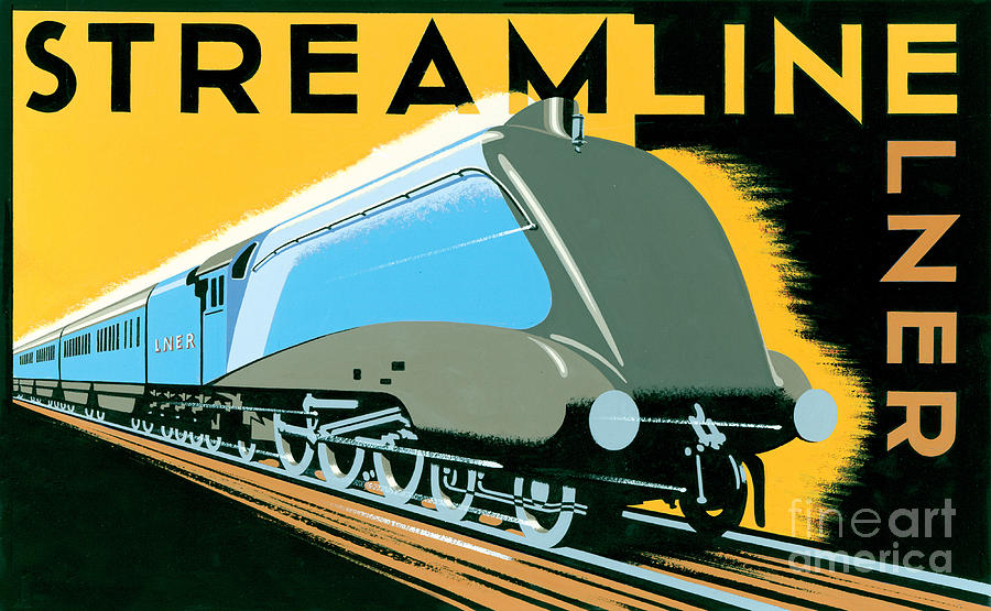 Steamline Train Digital Art by MGL Meiklejohn Graphics Licensing