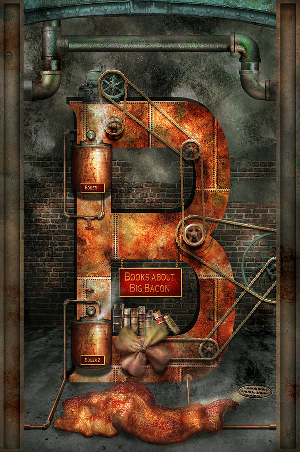 Steampunk - Alphabet - B is for Belts Digital Art by Mike Savad